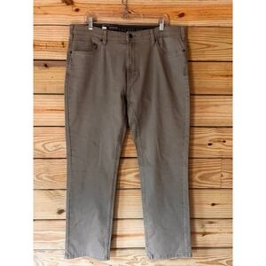 JACHS NY Mens 5 Pocket Denim Pants Olive Grey Straight Fit Stretch 38x30 NEW